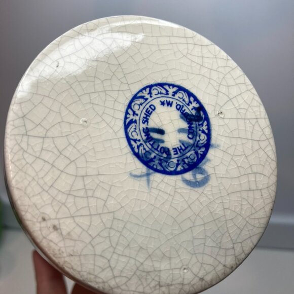 Vintage Dedham Pottery Potting Shed Rabbit Chamberstick Style Candle Holder - Picture 7 of 8